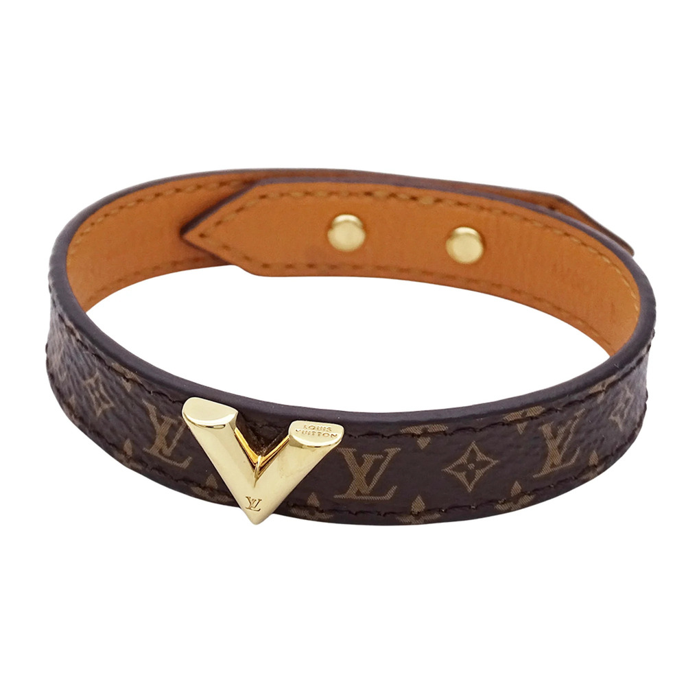 LOUIS VUITTON Brown Monogram Charm Bracelet